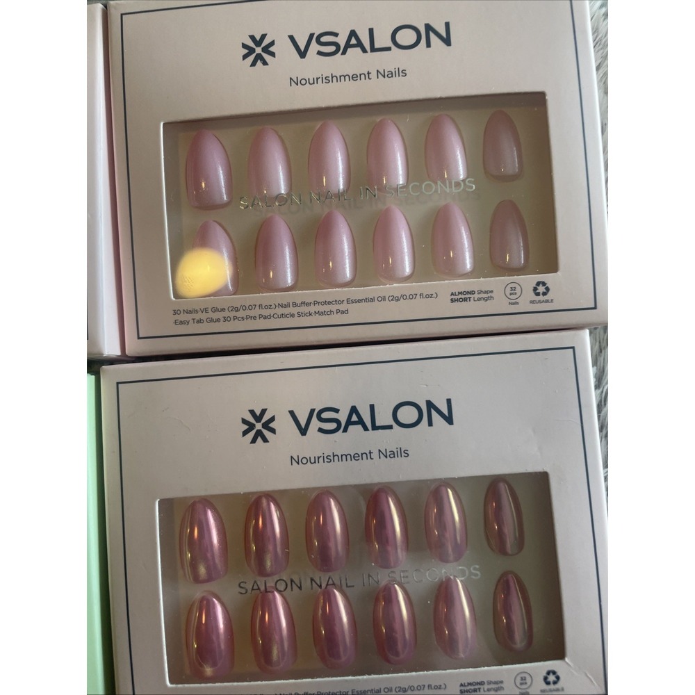 Press On Nails Lot Of 11 Glamnetic Nail Reformation Almond Pinks Vsalon Medium - Picture 2 of 8